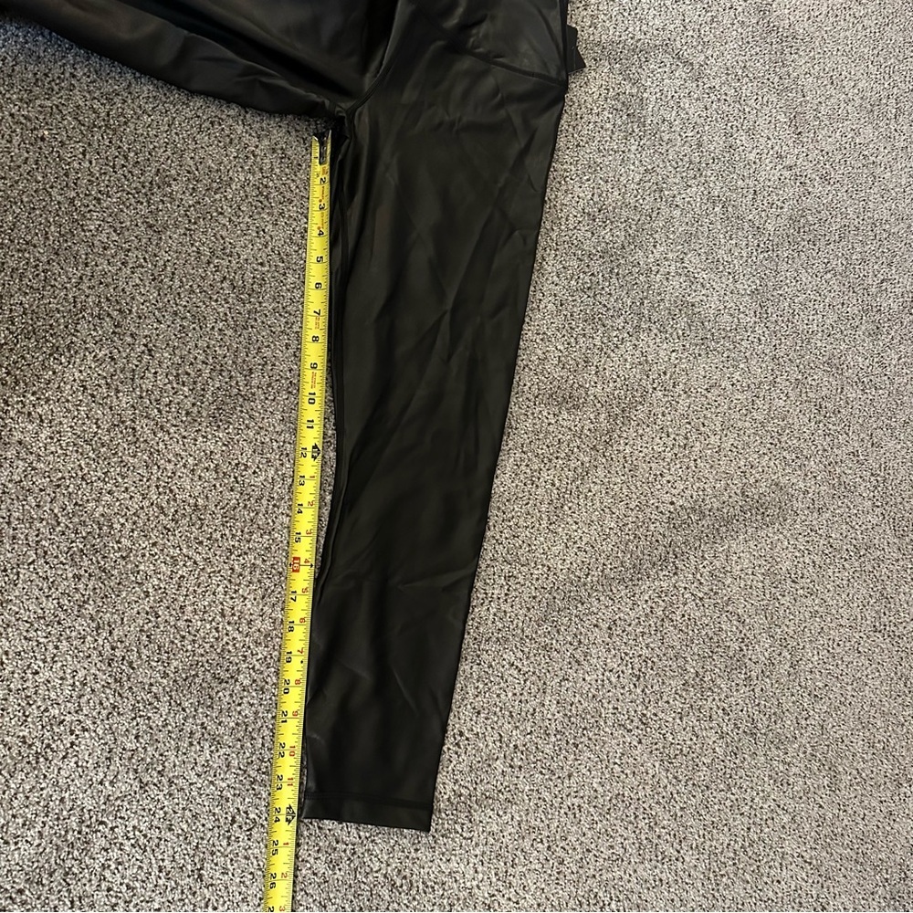 90 Degrees By Reflex L Black Leatherette Super High Rise Leggings R $78 NWT - Picture 9 of 9